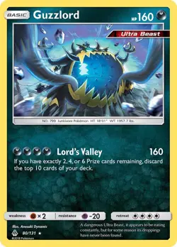 Guzzlord 80/131 Holo Rare SM - Forbidden Light Pokemon Card - Image 1