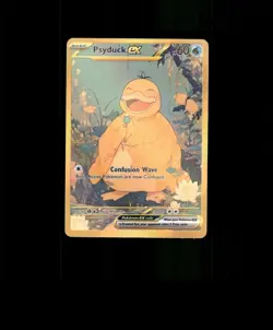 FAN-ART READ DESCRIPTION BELOW Glossy HOLO Psyduck Card Psyduck Pokemon Card p1 - Image 1