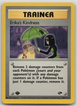 Pokemon Card 1st Edition Erika's Kindness Rare Gym Challenge 103/132 LP/NM - Image 1