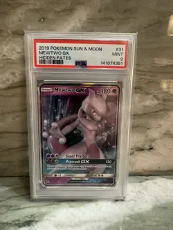 Mewtwo GX Holo Card PSA 9 Hidden Fates Series 31/68 2019 - Image 1