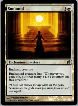 MTG FOIL Sunbond - Born of the Gods #028 LP Free Shipping - Image 1