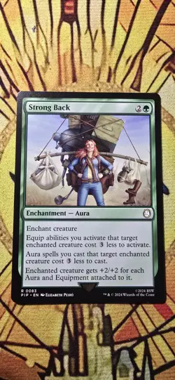 Strong Back Universes Beyond: Fallout Regular Enchantment Aura MTG NM Rare - Image 1