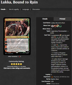 2023 Magic the Gathering Phyrexia All Will Be One Lukka Bound to Ruin Phyrexian - Image 3