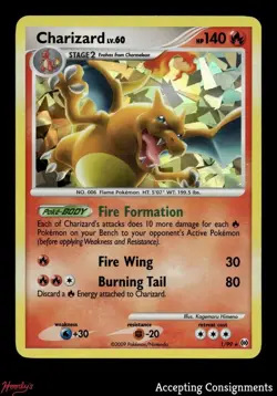 2009 Pokemon Platinum Arceus Promos Cracked Ice Holo Evolutions #1 Charizard - Image 1