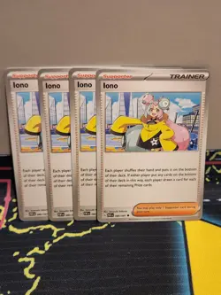 Pokemon Paldean Fates Iono 080/091 Trainer Playset X4 NM - Image 1