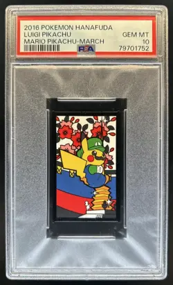 2016 Pokemon Hanafuda Luigi Pikachu Mario March PSA 10 Gem Mint - Image 1