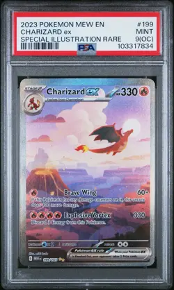 PSA 9(OC) 2023 Pokemon MEW EN Charizard ex Special Illustration Rare #199 Mint - Image 1