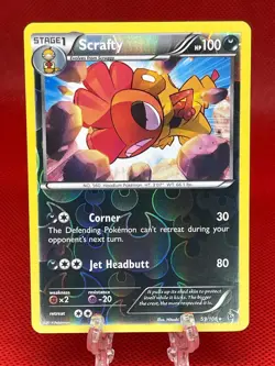 Pokemon TCG Scrafty 59/106 Reverse Holo Rare X&Y Flashfire XY English 2015 LP - Image 1