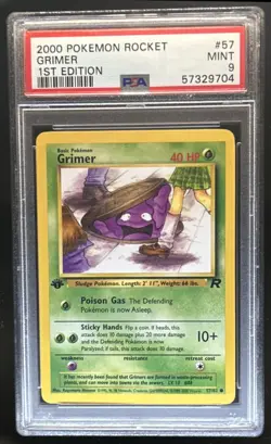 2000 Pokemon Team Rocket First Edition Grimer #57/82 PSA 9 - Image 1