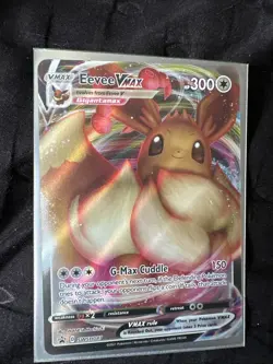 Pokemon TCG Eevee VMAX SWSH087 Black Star Promo Full Art Holo - Image 1