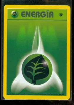 Pokemon GRASS ENERGY ENERGIA 99/102 - 1st Edition Base Set - LP - SPANISH - Image 1