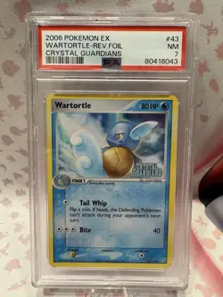 Wartortle 43/100 Reverse Holo Stamped EX Crystal Guardians PSA 7 Pokemon - Image 2