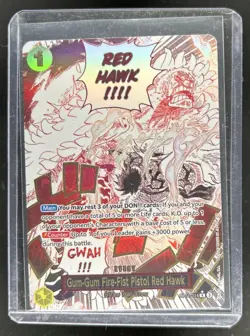 2025 One Piece Gum-Gum Fire-Fist Pistol Red Hawk Rare Alternative Art #OP11-114 - Image 1