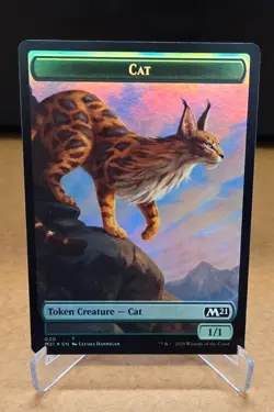 MTG: Dog / Cat Token card - Foil - Core 2021 - Image 1