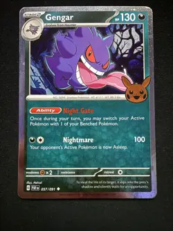 Gengar 057/091 Trick or Trade 2024 Cosmo Holo Pokemon Card Halloween - Image 1
