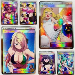 Cynthia Full Art Towel Anime Waifu ACG DIY Trainer Art card Collectibles - Image 1