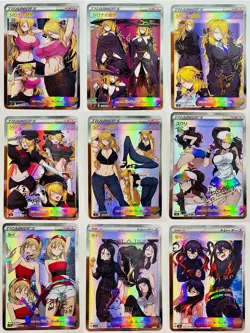 Cynthia Full Art Towel Anime Waifu ACG DIY Trainer Art card Collectibles - Image 2