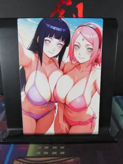 Hinata & Sakura Naruto Custom Art Card NM Anime Sexy Waifu CCG Collectible - Image 1
