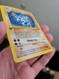 Pokemon Base Set Holo Rare Vintage Card Machamp 8/102 1st Edition - Image 2
