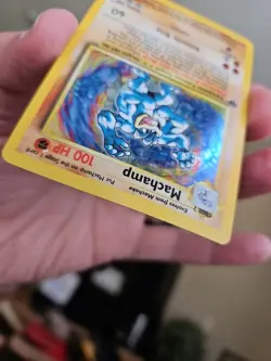 Pokemon Base Set Holo Rare Vintage Card Machamp 8/102 1st Edition - Image 3