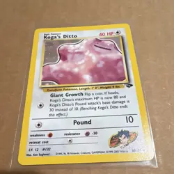 Pokemon TCG Koga's Ditto Holo Rare Card 10/132 Gym Challenge Ungraded - Image 1