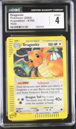 CGC 4 Dragonite 2002 Expedition 9/165 Holo Pokemon Card - Image 1