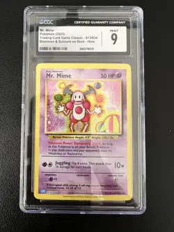 POKEMON TCG Mr. Mime Holo Rare Card 013/034 Classic Collection CGC 9 Mint - Image 1