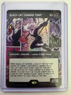 Black Cat, Cunning Thief Borderless FOIL #0222 R Marvel's Spider-Man NM ENG MTG - Image 1