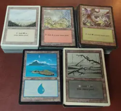 300+ Basic Land ~ Tempest Mirage Ice Age Revised ~ mtg Vintage Mana Lot PLAYED - Image 1
