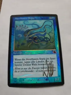 Gulf Squid FOIL Foreign SIGNED By Wayne England Mtg Magic The Gathering - Image 1