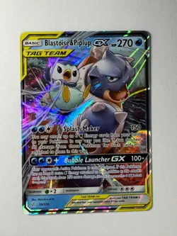 Blastoise & Piplup GX 38/236 Sm-Cosmic Eclipse Holo Pokemon NM Near Mint - Image 1