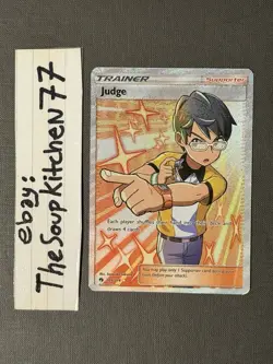 Judge 209 214 Full Art Sun Moon Lost Thunder rare Pokemon Card NM - Image 1