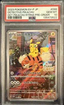 Pokemon 2023 SV-P Detective Pikachu #098 Promo Holo Japanese PSA 10 - Image 1