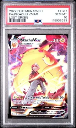Pikachu Vmax Full Art Holo Rare PSA 10 Pokemon Lost Origin #TG17/TG30 - Image 1