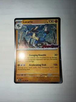 Lucario (Scarlet & Violet Stamped) 114/198 Cosmos Holo Pokemon Card NM Promo - Image 1