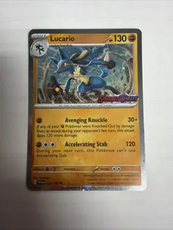 Lucario (Scarlet & Violet Stamped) 114/198 Cosmos Holo Pokemon Card NM Promo - Image 3