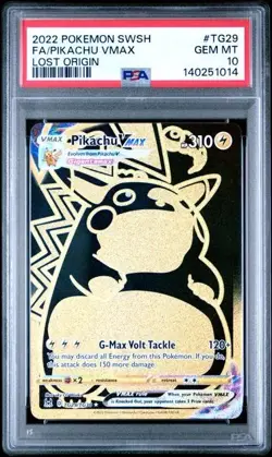 2022 Pokemon Lost Origin Card TG29 Pikachu Vmax Trainer Gallery Graded PSA 10 - Image 1