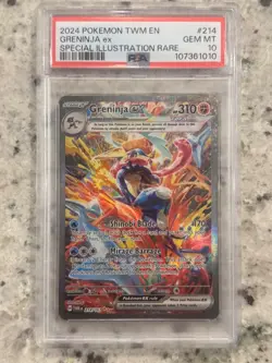 2024 Pokemon Greninja ex 214/167 SIR Twilight Masquerade PSA 10 GEM MINT - Image 2