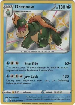 DREDNAW SV029/SV122 SHINING FATES POKEMON (SHINY VAULT RARE, NM) - Image 1