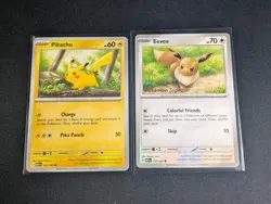 Pikachu 025 & Eevee 133 - Pokemon Together PROMO Stamped - NM Condition - Image 1