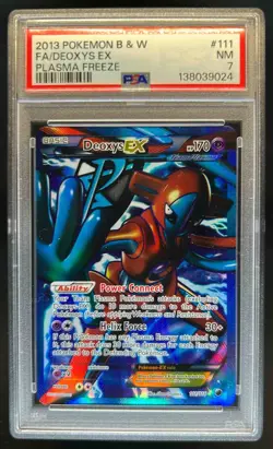 2013 Pokemon Black & White Plasma Freeze Deoxys Full Art #111/116 PSA 7 - Image 1
