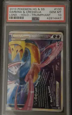 Pokemon DARKRAI & CRESSELIA LEGEND HG & SS #100 (Bottom) HOLO PSA 10 - ENGLISH - Image 2