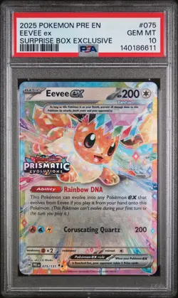 Eevee Ex Pokemon Pre En-Prismatic Evolutions 075 NM PSA 10 - Image 1