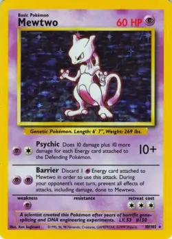 Mewtwo - Holo - 10/102 Base Set - Pokemon TCG - 1999 - Image 1