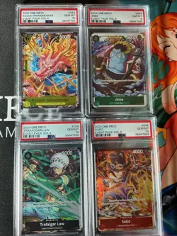 One Piece Event Pack Volume 4 Tournament Lot - PSA 10s And 8 - Image 1