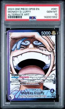 2024 ONE PIECE OP09-EMPERORS IN THE NEW WORLD ALT ART MONKEY D. LUFFY PSA 10 - Image 1