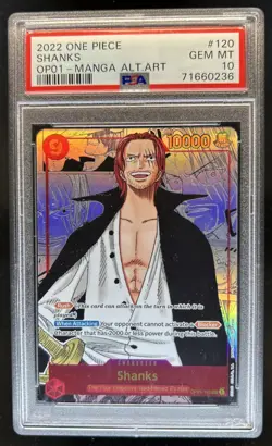 2022 One Piece Romance Dawn Shanks Manga Art SSP #OP01-120 PSA 10 - Image 1