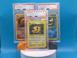 Pokemon Base Set Graded Cards Lot of 3 All PSA Flareon, Jolteon, Vaproreon - Image 1