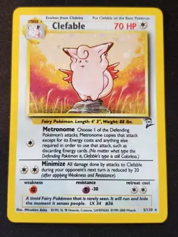 Clefable - 5/130 - Base Set 2 - Pokemon Card - NM/LP - Image 2