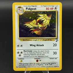 Pokemon Card Pidgeot Base Set 2 14/130 Unlimited Holo Rare SWIRL - Image 1